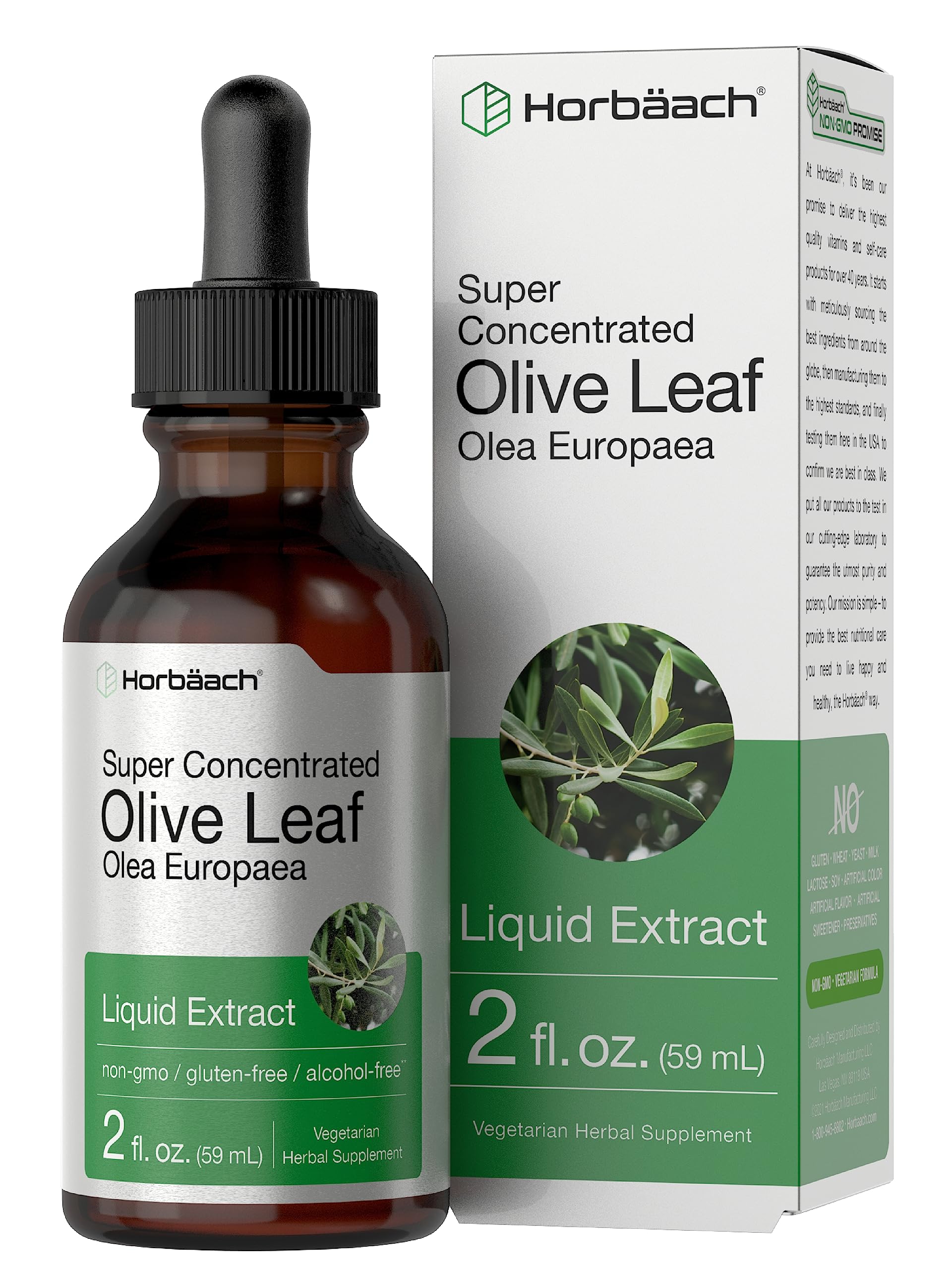 Amazon.com: Horbäach Olive Leaf Extract Liquid | 2 fl oz | Super